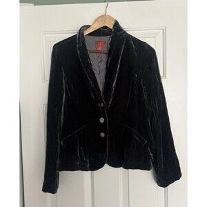 Sundance Women’s Crushed Velvet Gray Silk Blend Blazer Size P8 Petite